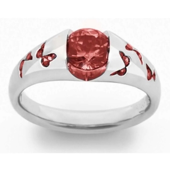 New Women’s 925 Silver Cute Butterflies Ruby Ring 💍 - Picture 2 of 2
